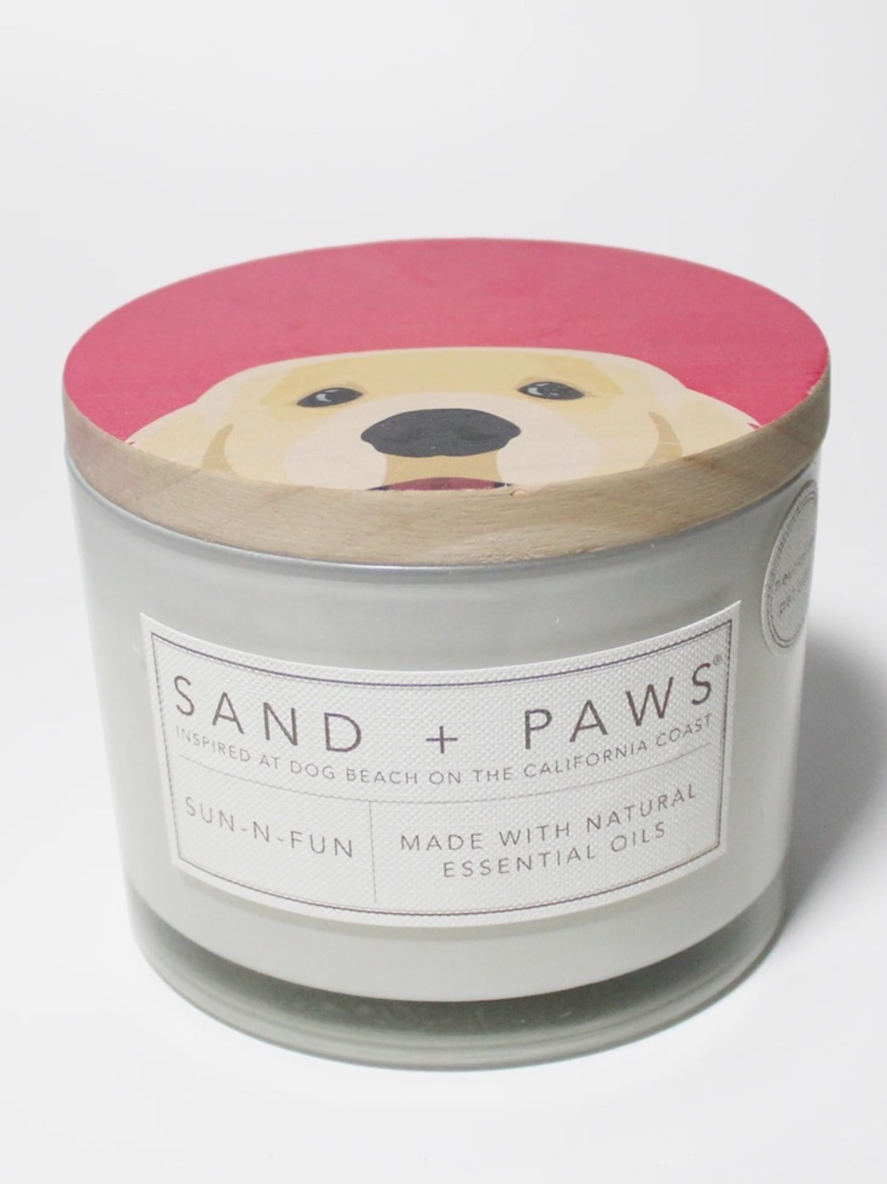 Sand + Paws Sun-n-Fun 12 oz Scented Candle Two Wick Neutralizes Pet Odor New